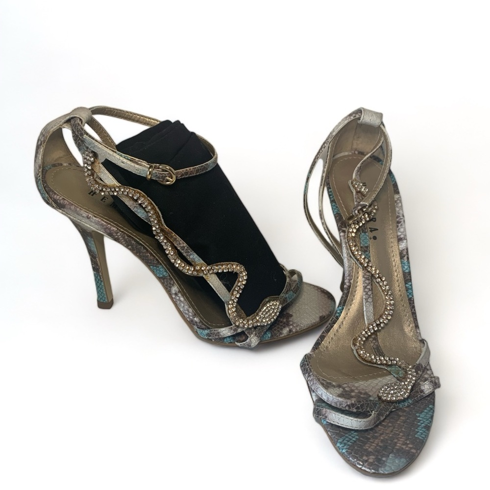 Beautiful Brazilian designer crystal snake strappy sandal